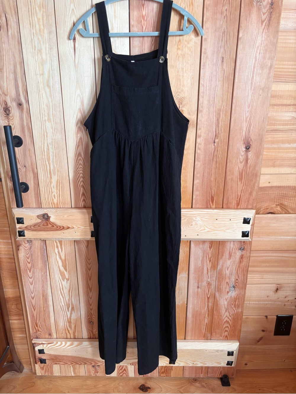 Black Women's Wide-Leg Overalls Jumpsuit